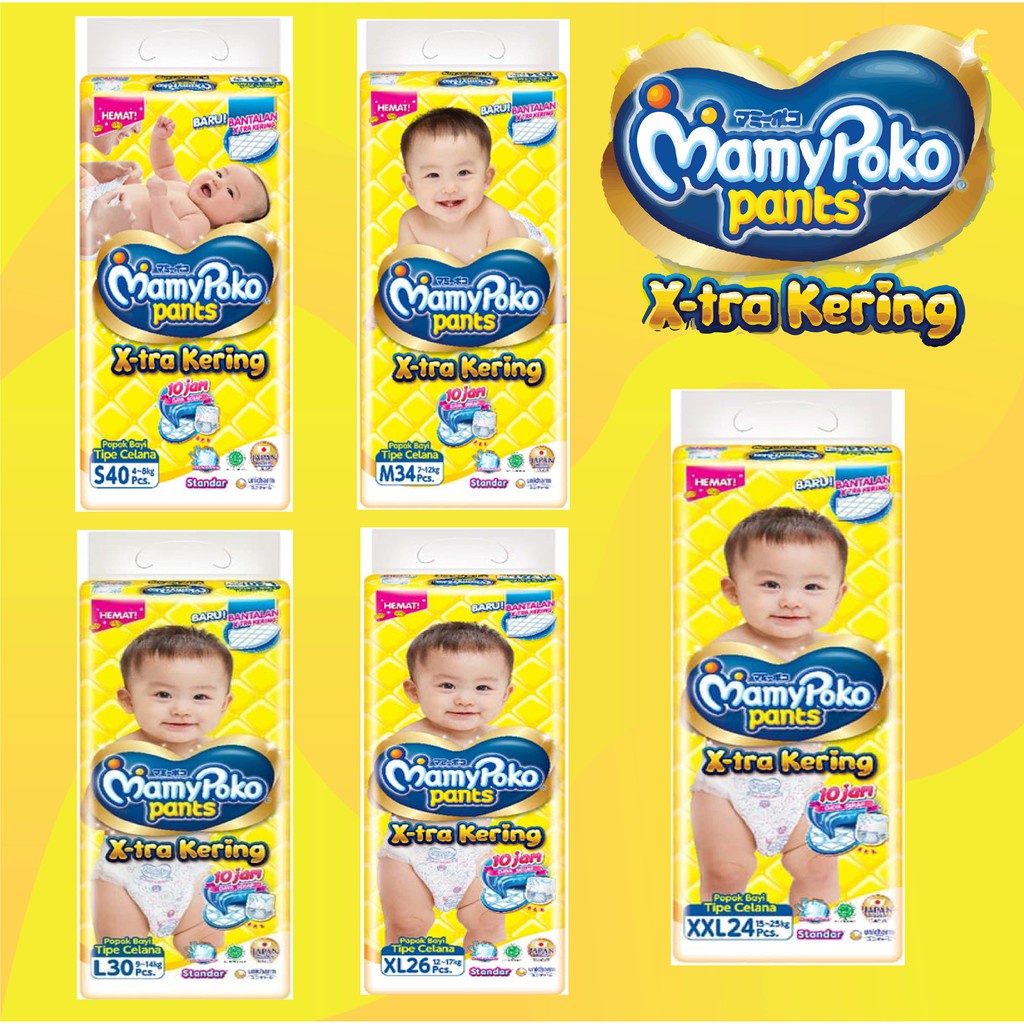 Mamypoko Pants X-tra Kering Popok Celana Bayi S, M, L, XL, XXL