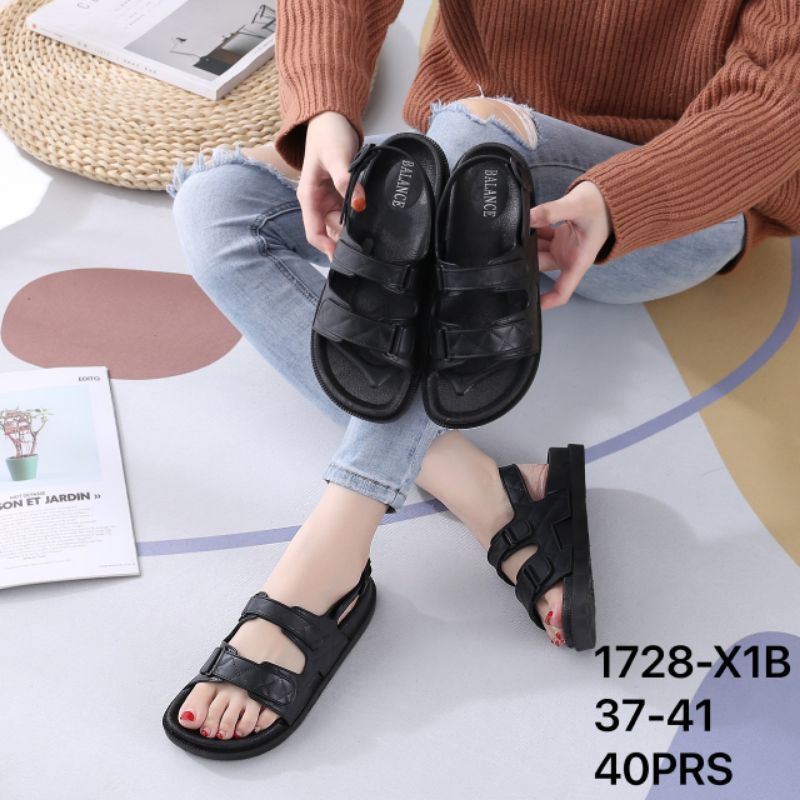 ✨ COD ✔️ SANDAL BALANCE 1728 X6B SANDAL GUNUNG WANITA ELEGANT LOGO OO NYAMAN AWET SOL ANTI SLIP