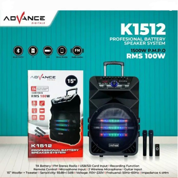 (PENGIRIMAN KHUSUS JNT/JNE/EKSPEDISI) Speaker Portable Advance K1512-Speaker Meeting