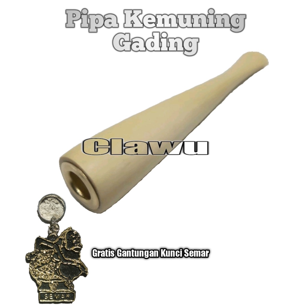 COD Kerajinan Once Pipa Kayu Kemuning Original Bonus Ganci Semar