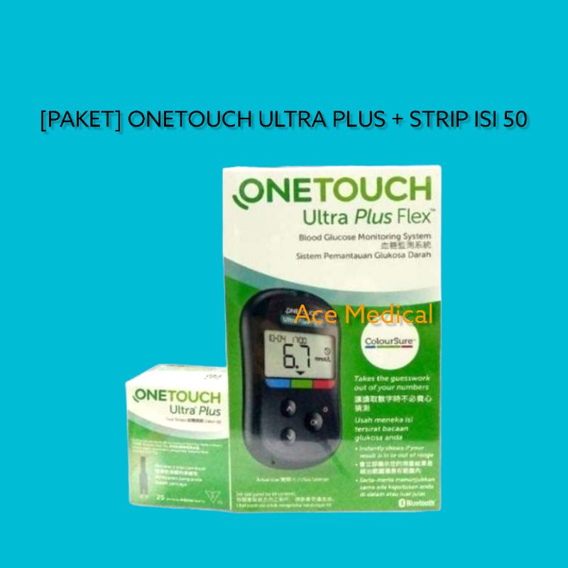 Alat Cek Gula Darah Onetouch Ultra Plus Flex (Bonus Strip Isi 50)