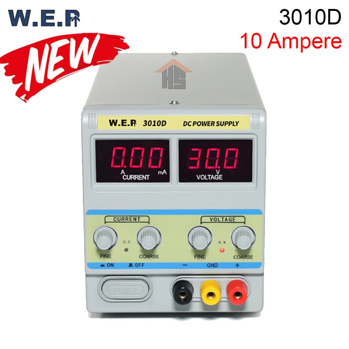 WEP 3010D DC STABILIZED POWER SUPPLY 10 Ampere 30Volt 300W AC 220V