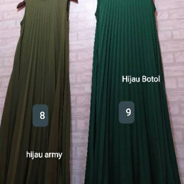 Gamis Plisket tanpa lengan
