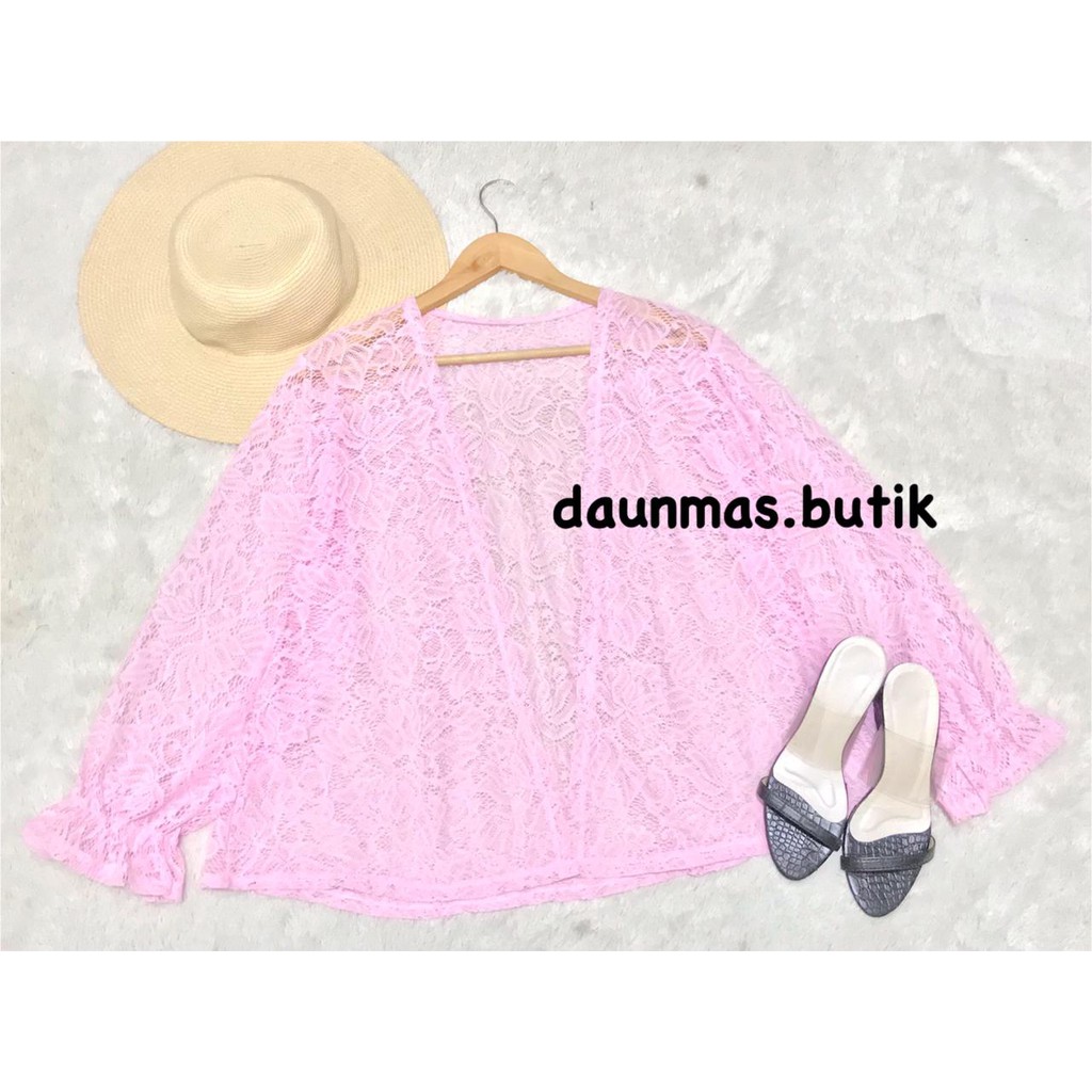 1KG MUAT 6PCS | FAIRY OUTER KARDIGAN BROKLAT BALONA HITS SELEBGRAM FASHION GROSIR WANITA MURAH-FAIRY PINK