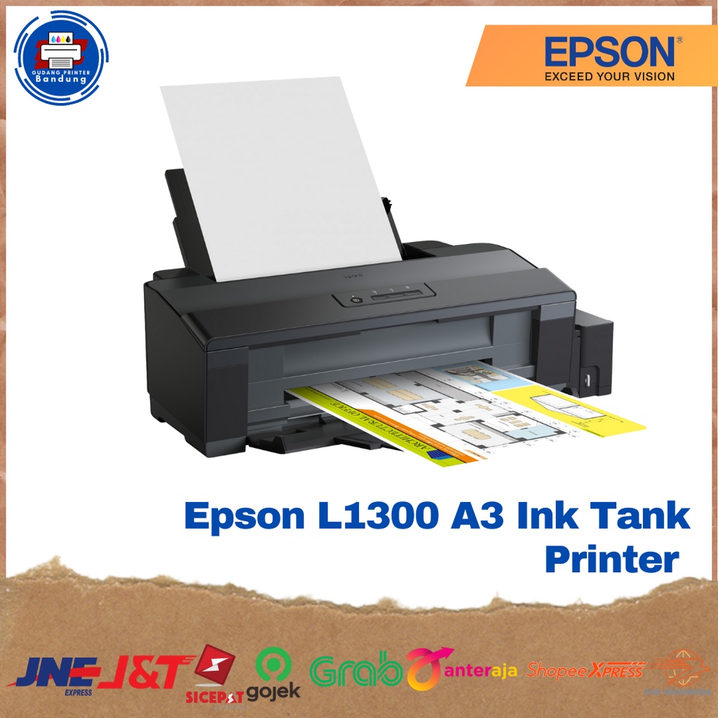 Epson L1300 printer with ink tank and A3 paper