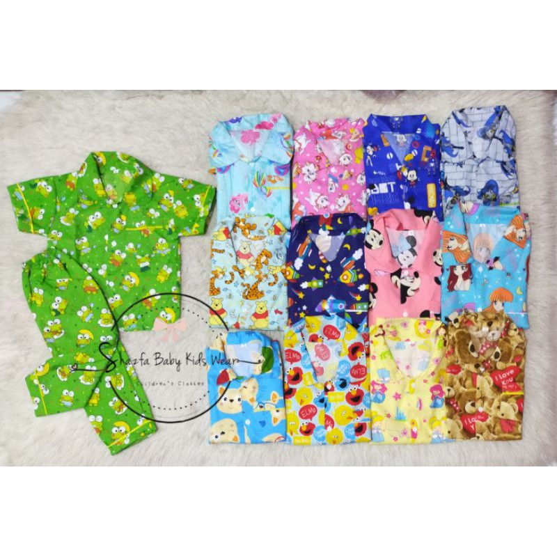 (BISA COD) GROSIR PIYAMA ANAK MURAH 1-5TH BAJU TIDUR ANAK RANDOM FREE PLASTIK PACKING