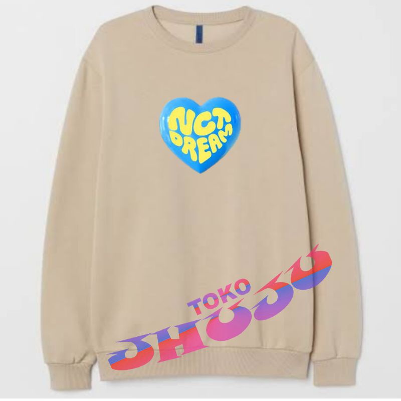 Basic Sweater NCT Dream in Blue Love Logo Printing Besar