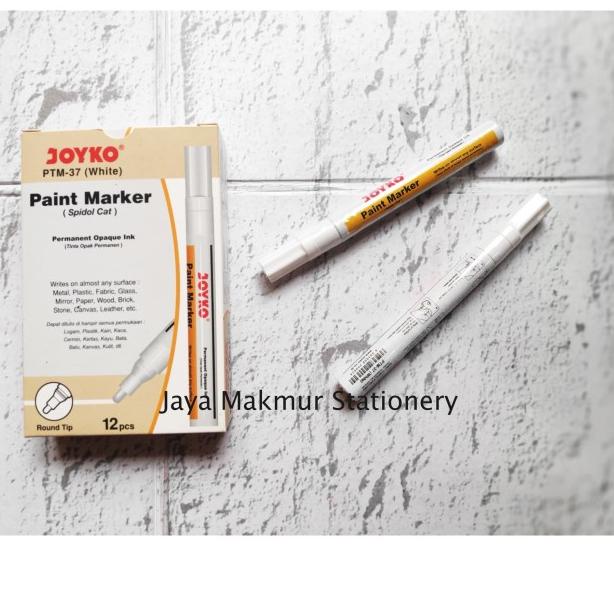 

☄ Spidol Cat Permanen Joyko PTM-37 Round Tip (Tinta Putih) ✈