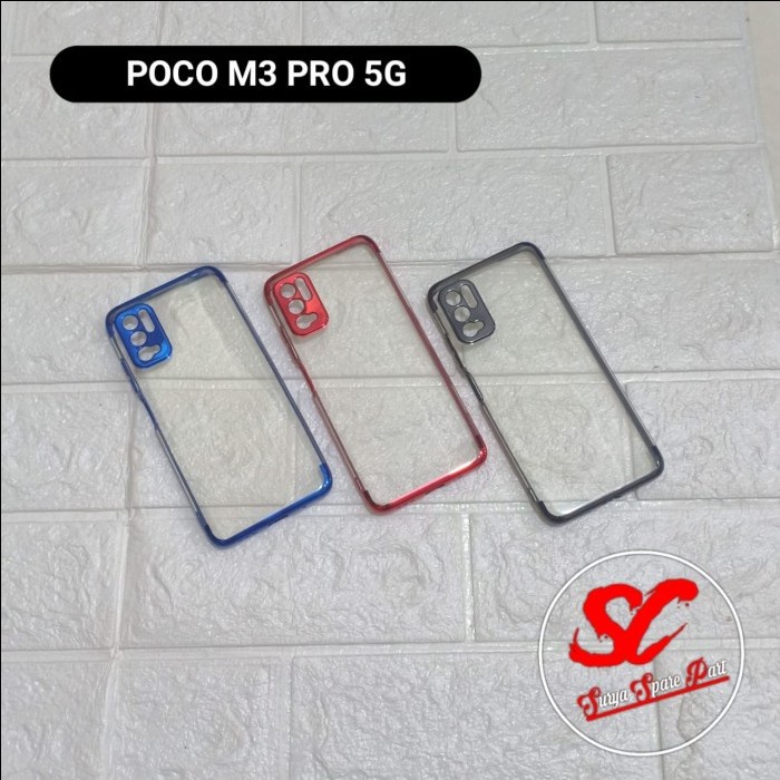 Shining Chrome Tpu Case Clear Silicone Case Pocophone M3 Poco M3 pro