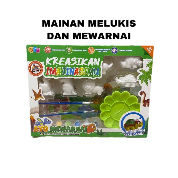 Mainan  Patung Lukis/ Mewarnai Patung Binatangg