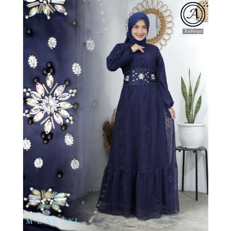 Produk original gamis quinza//gamis muslim terbaru//gamis lebaran mewah//gamis kondangan