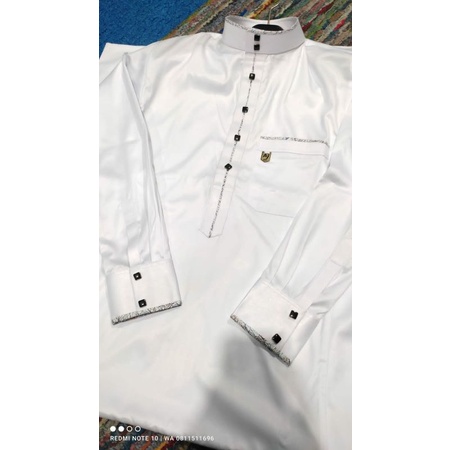 Jubah Aljar Exclusive Les dasi ready hitam dan putih