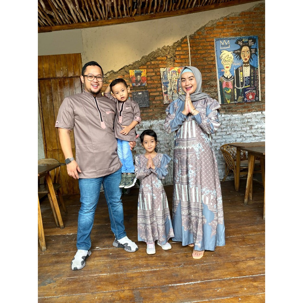 KALUNA FAMILY SET MAUVE GAMIS KOKO SET KEMBAR COUPLE KELUARGA SARIMBIT LEBARAN