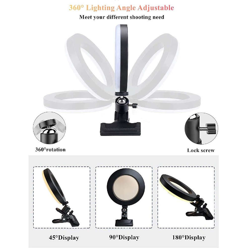 AKN88 - Professional 6-inch Desk LED Ring Light - Penerangan Untuk VLOG