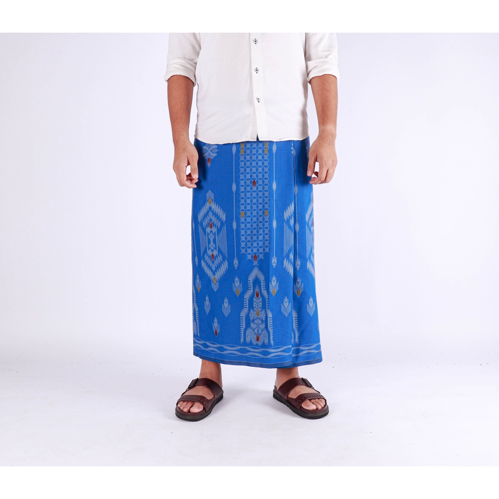 Sarung Mangga Gold Kembang DGW Biru