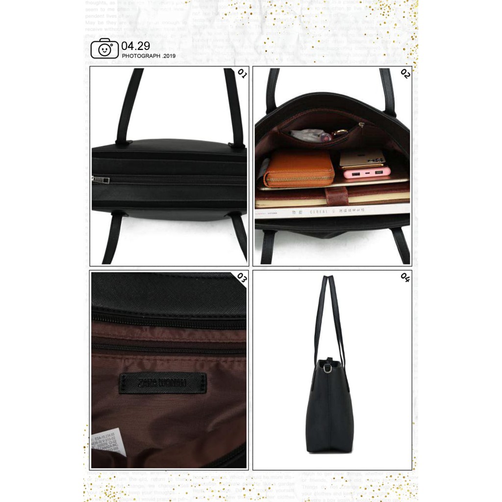 Tas Tote Bag Wanita Zar4 Fashion Bag Plus Tali Panjang#040