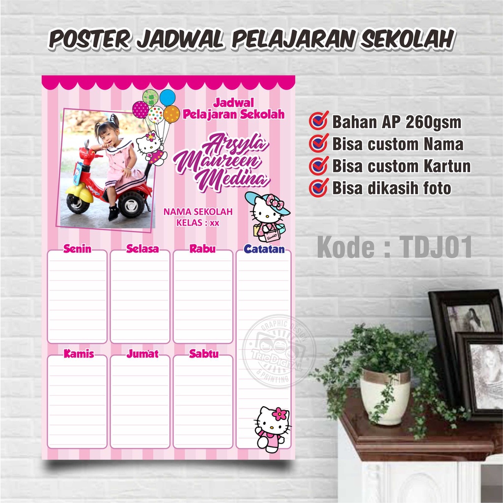 

Poster Jadwal Mapel Sekolah Custom