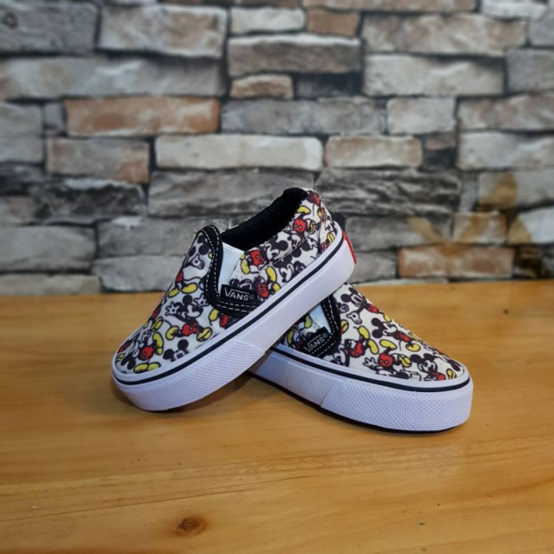 SEPATU ANAK MICKEY SLIP ON PREMIUM HIGH QUALITY VANS KIDS MICKEY MOUSE ANAK