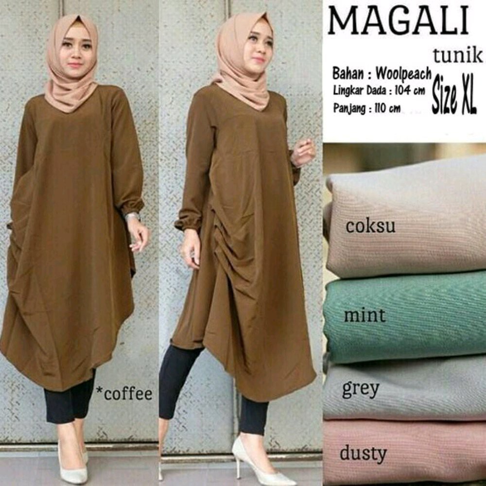 Jual Baju Atasan Wanita Magali Tunik Blouse Muslim Wanita