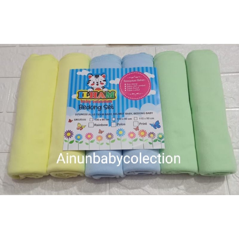 6PCS BEDONG BAYI RAINBOW UK 110X90 DAN 115X90CM BAHAN ADEM LEMBUT HALUS