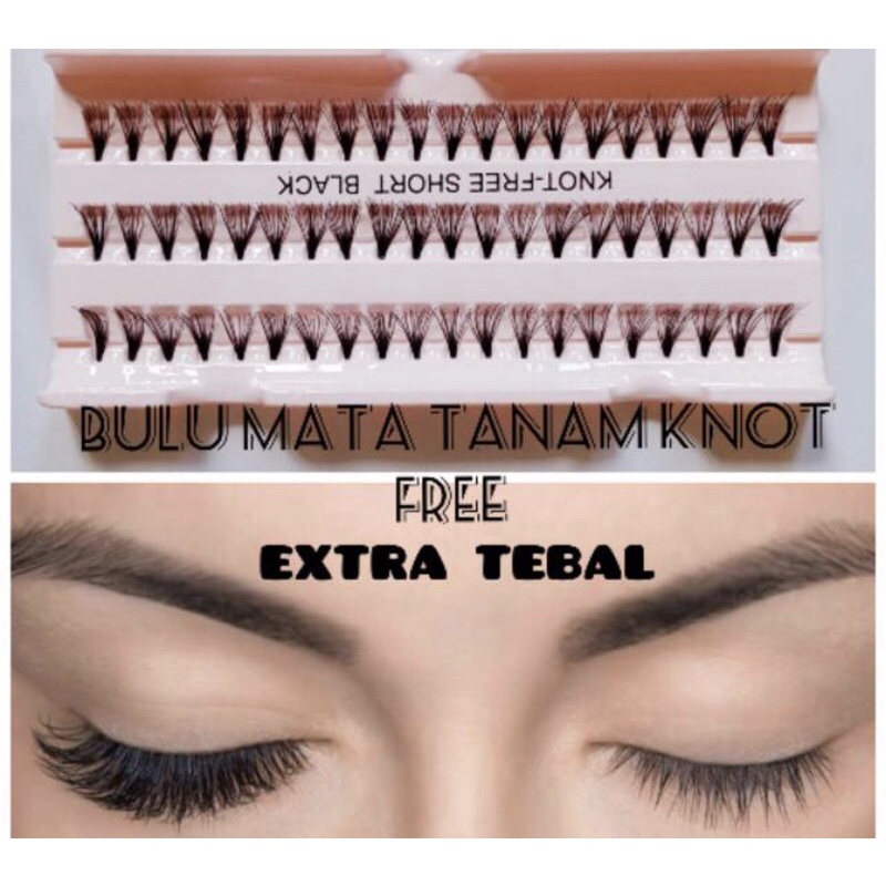 EXTRA LENTIK DAN TEBAL -  Bulu Mata Tanam Knot Free Eyelash Extension - Bulu Mata Palsu