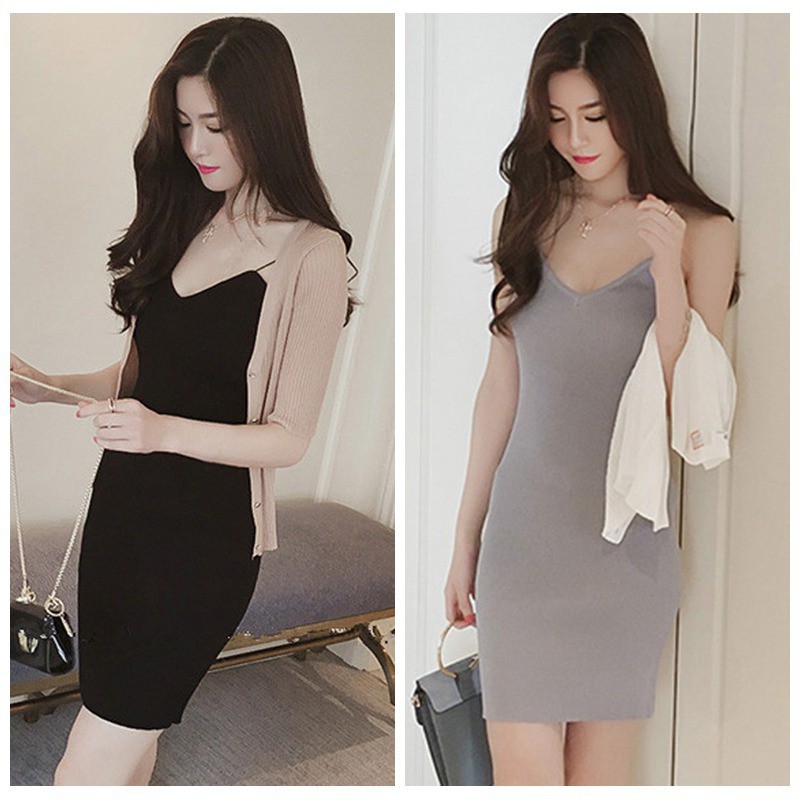 v neck dress bodycon