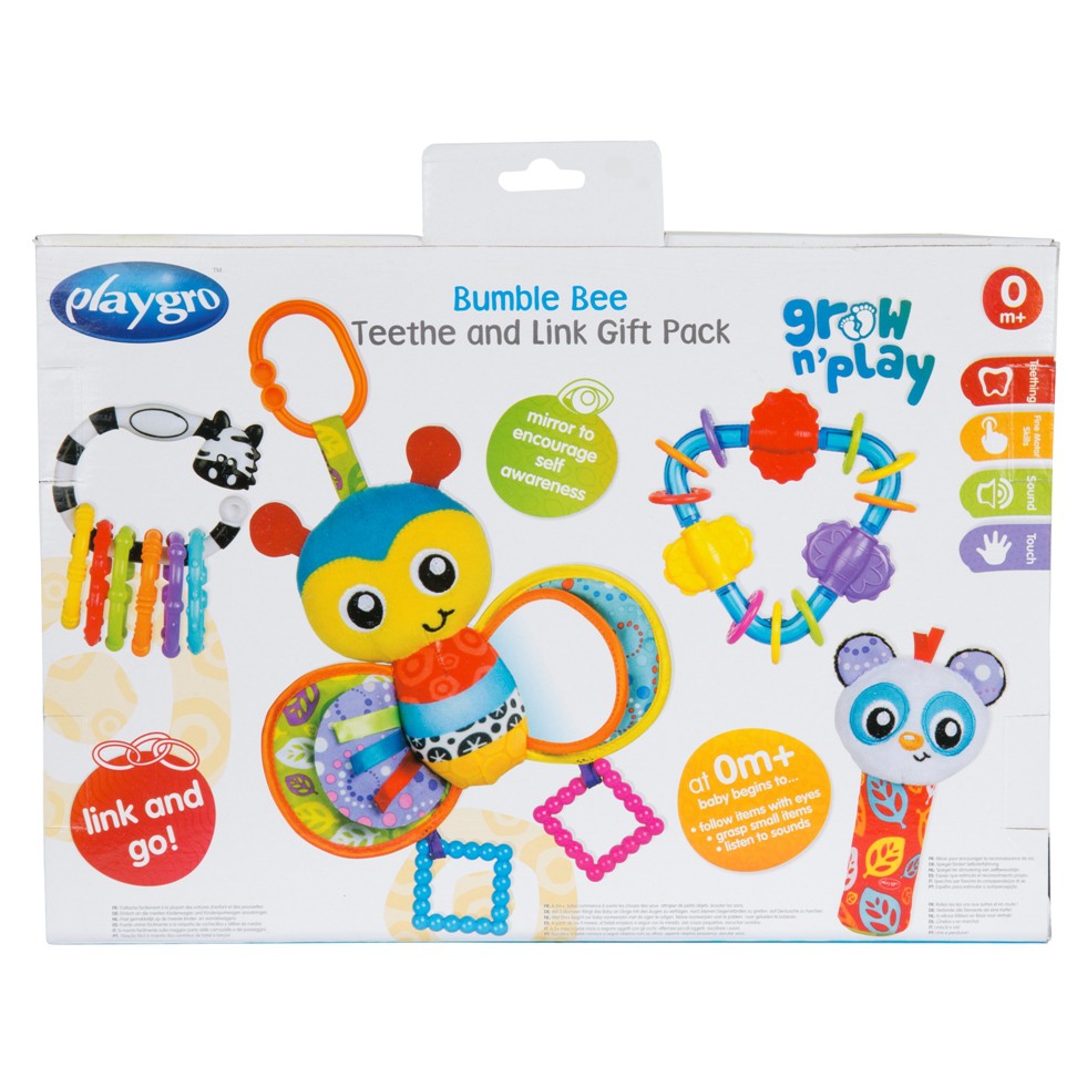 Playgro Baby Bumblee Bee Teethe and Link - 1 Set Hadiah/Kado untuk Anak Bayi-4
