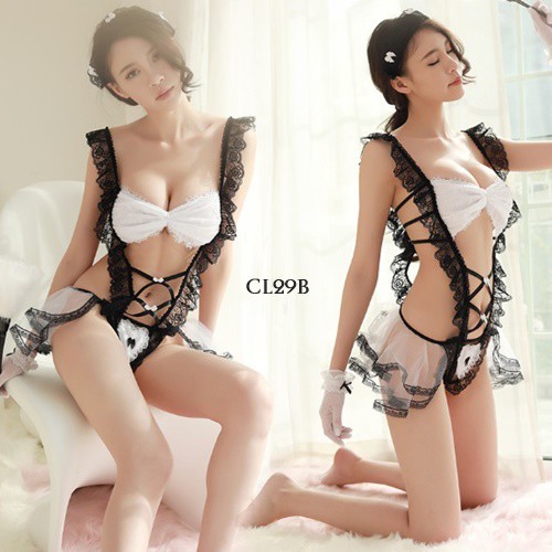 [TOKO TERPERCAYA] BAJU TIDUR SEKSI KOSTUM SEXY LINGERIE COSPLAY SEKSI  PUTIH CL29B