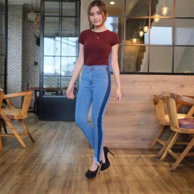  Celana Jeans Wanita Hw  highwaist OLLA list High waist 