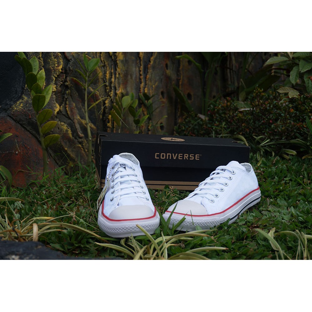 Sepatu Kets Allstar Converse177 Putih List Merah Sepatu Casual Wanita Terbaru Sepatu Kanvas Terlaris-3