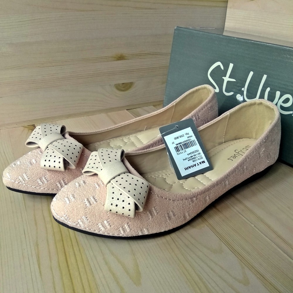 ST.Yves MFP12PK Sepatu Slip On Wanita Cantik Casual Pita Pink Original Matahari