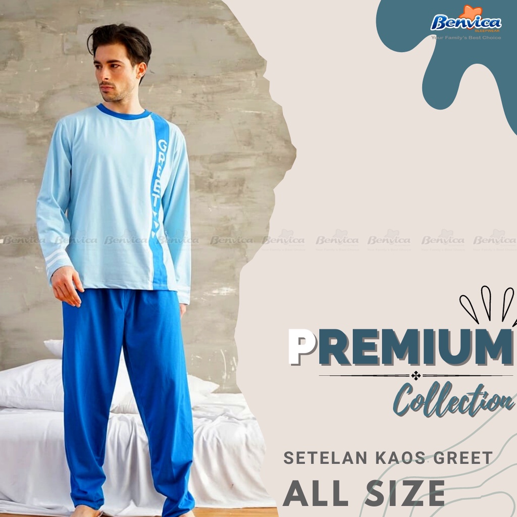 BAJU TIDUR SETELAN KAOS PREMIUM LAKI-LAKI DEWASA GREET