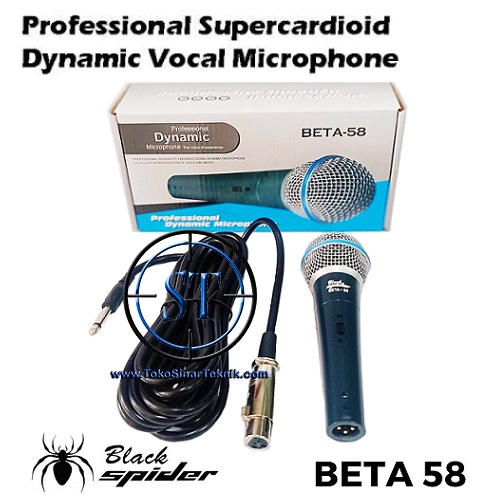 Dynamic Microphone BETA 58 Kabel Mic Profesional Dinamic BETA-58 Vocal Karaoke