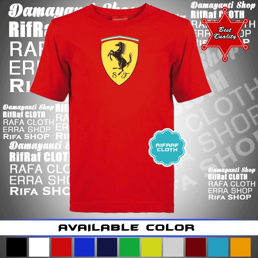 Model Terbaru  Baju / Kaos Outdor / Adventure kaos ferrari/tshirt ferrari/baju/kaos