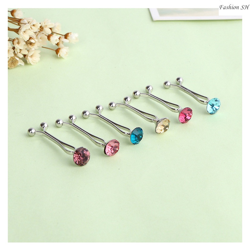 6pcs bros Pin Klip Kristal Warna-Warni Gaya Turki Untuk Hijab M20023-6PCS