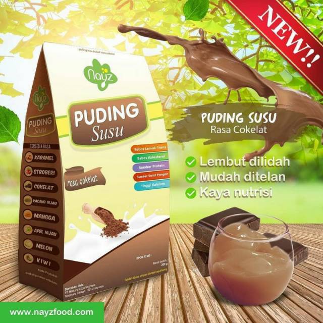 Puding Susu Nayz Nay'z Nays Nay's Rasa Coklat Strawberry Mangga Melon kacang hijau kiwi apel