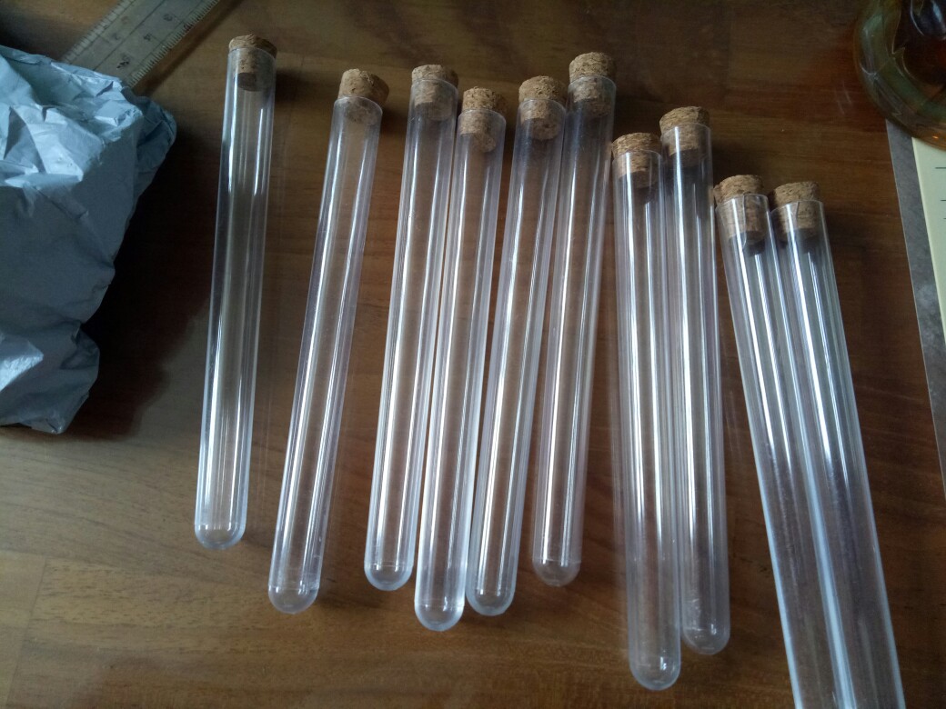 Gs 10pcs/lot Plastic Test Tube With Cork Vial Sample Container Bottle