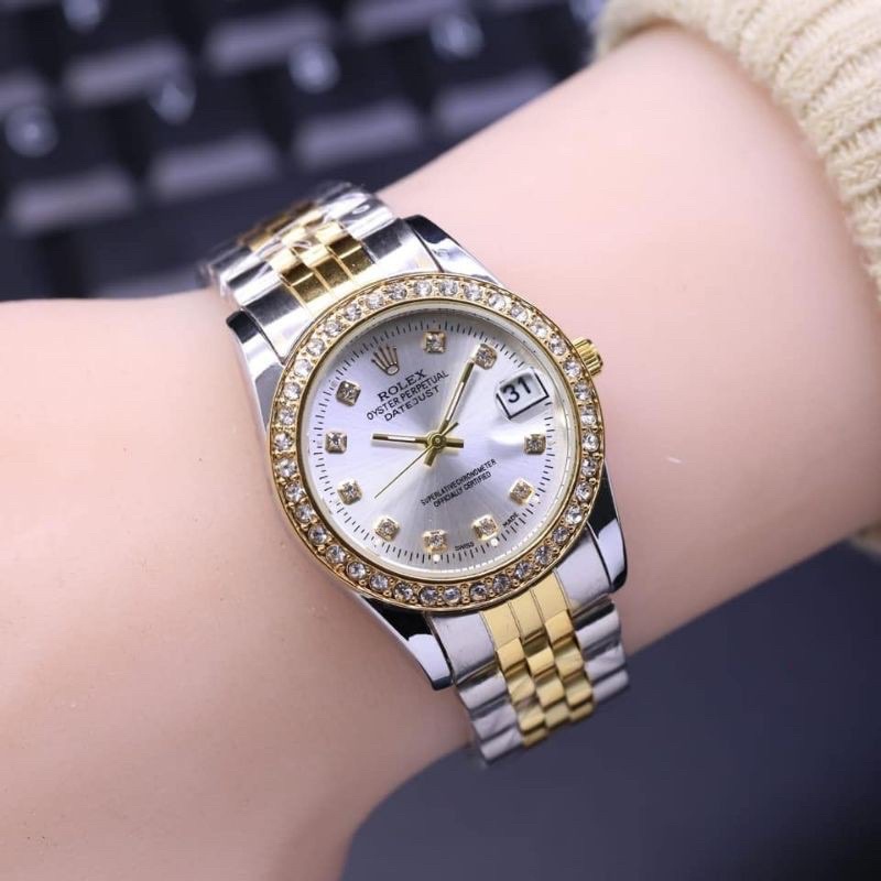 [BISA COD] ROLEX OYSTER PERMATA - JAM TANGAN WANITA ROLEX ANTI AIR - TANGGAL AKTIF