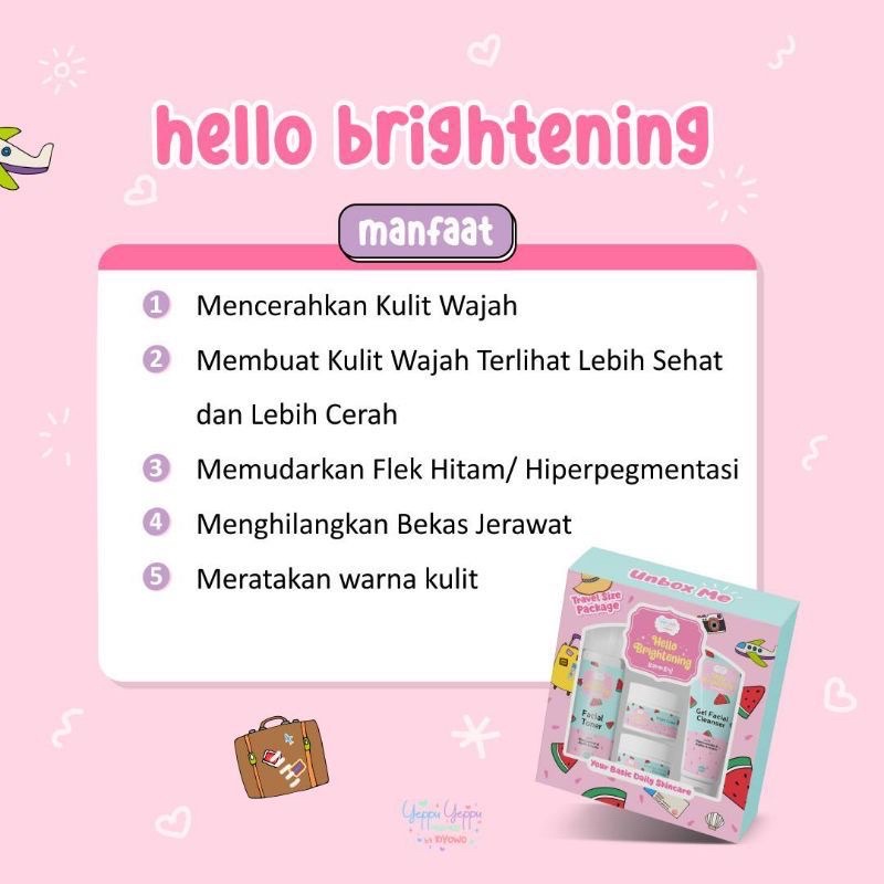 YEPPU YEPPU BY KIYOWO SKINCARE TRAVEL SIZE PACKAGE 4in1 PAKET WAJAH BRIGHTENING ACNE