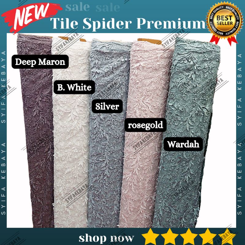 Kain Brokat Premium. Kain Tile Tulle Motif Spider Premium. Lace Kebaya Brukat Tille Import Bordir Pr