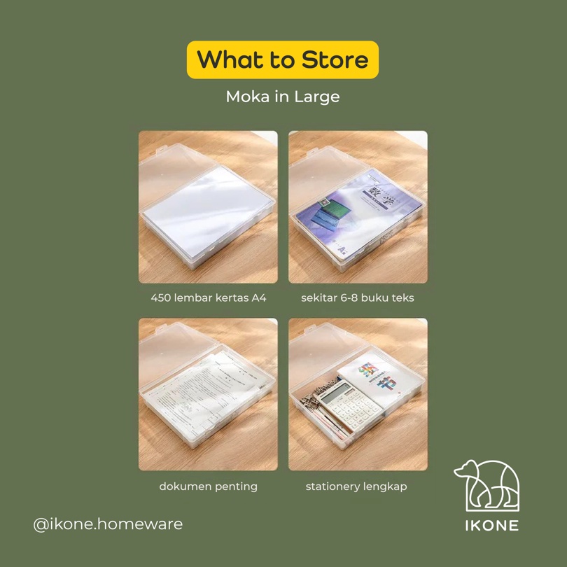 【IKONE】MOKA Stationery Organizer Tempat Penyimpanan Alat Buku Tulis Kotak Buku Kotak Stationery Pen Pensil Storage Organiser Kotak Penyimpanan Dokumen Berkas Kertas