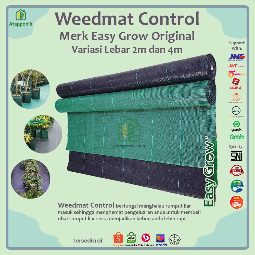 Weedmat Control Easy Grow Terpal Green House Mulsa Anti Rumput Ecer/Meteran