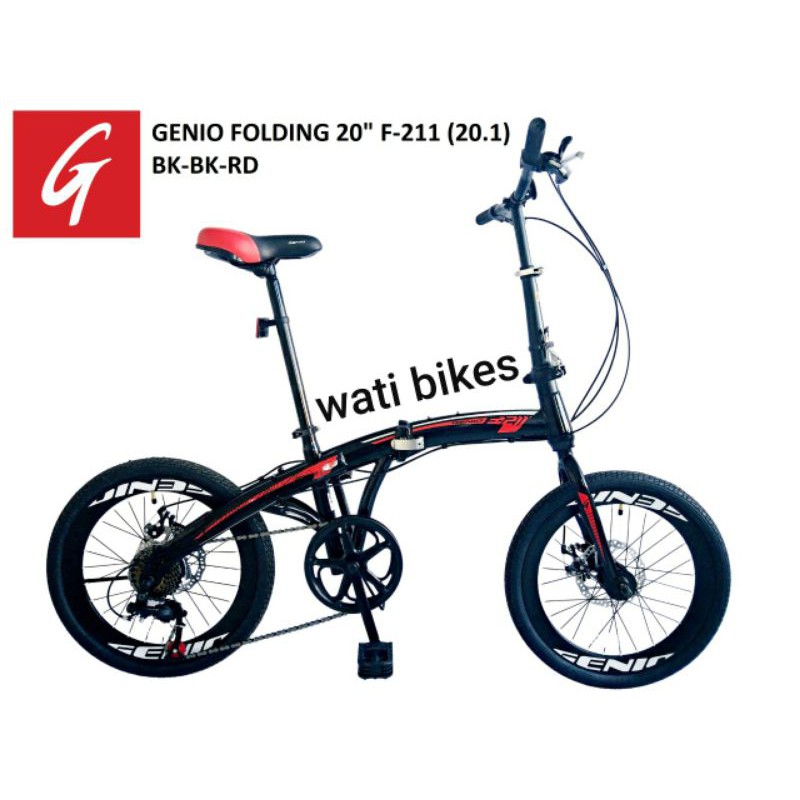 Sepeda Lipat 20 Genio F 211 7SPEED Veleg Tinggi Rem cakram by United