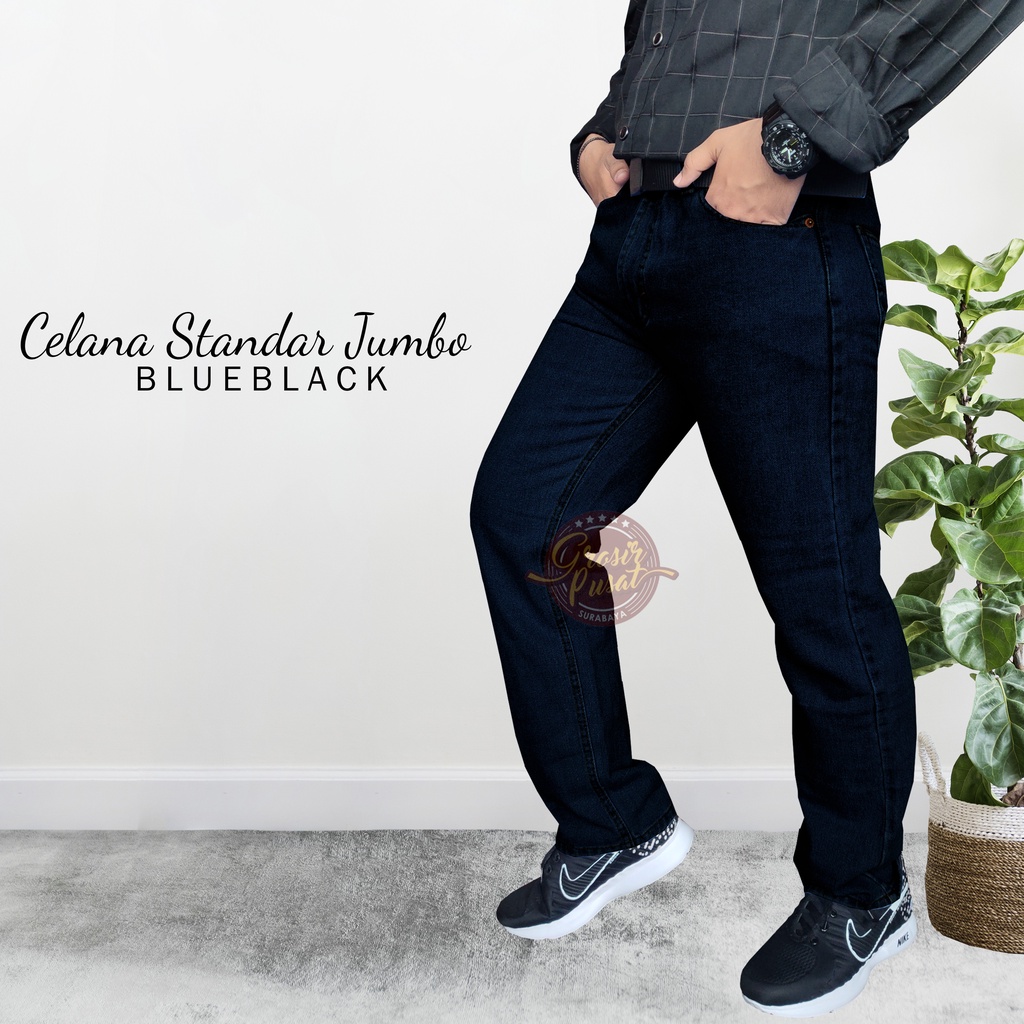 Celana Jeans Jumbo LIVES Standar Blueblack Garmen Size 39 - 44