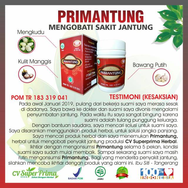 HERBAL PRIMANTUNG ATASI JANTUNG LEMAH .SAKIT JANTUNG