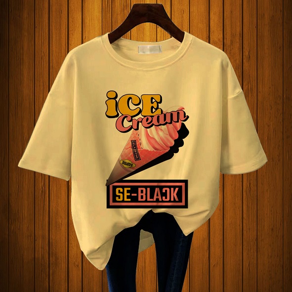 CALVIERO SHOP - BAJU KAOS WANITA DEWASA PRINT CASUAL SEBLAK