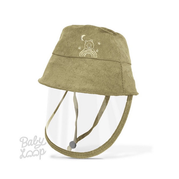 Bucket Hat + Shield Retro Collection - Topi Corona - Baby Loop Detachable Faceshield Topi Anak Kecil Bayi Babyloop