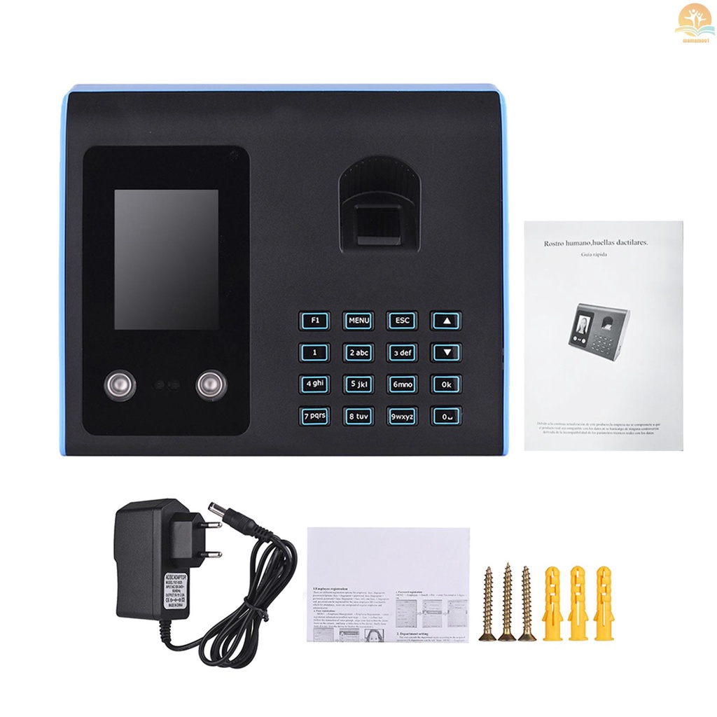 Intelligent Attendance Machine Face Fingerprint Password Recognition Mix Biometric Time Clock for Employees with Voice Broadcast Function Support Multi-language