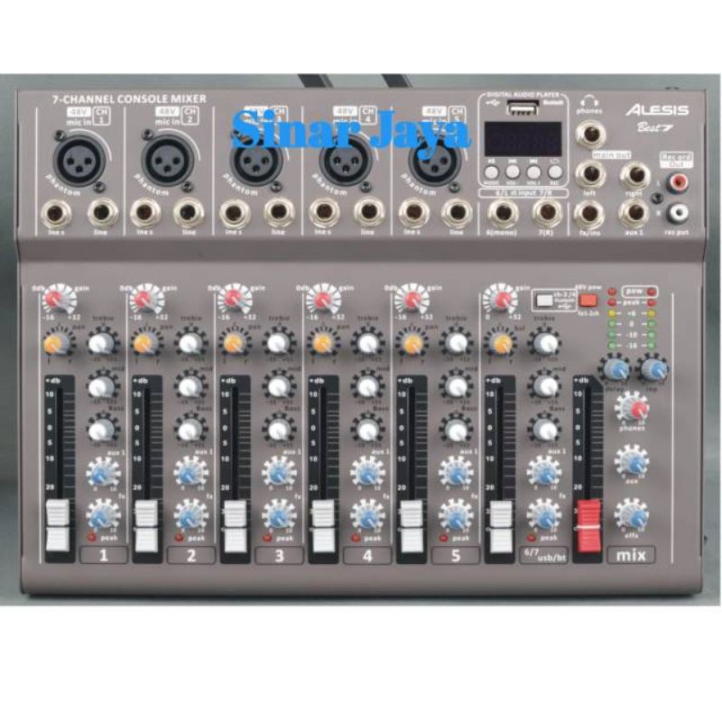 Mixer 7 channel Alesis best 7 bluetooth usb recording