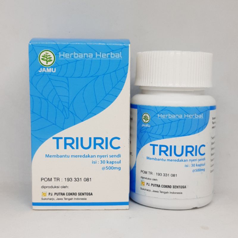 Triuric kapsul herbal obat nyeri sendi otot pegal linu rematik encok asam urat